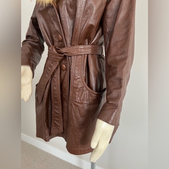 House of Leather Jacket with Genuine Fox Fur Collar – Vintage - Picture 4 of 16